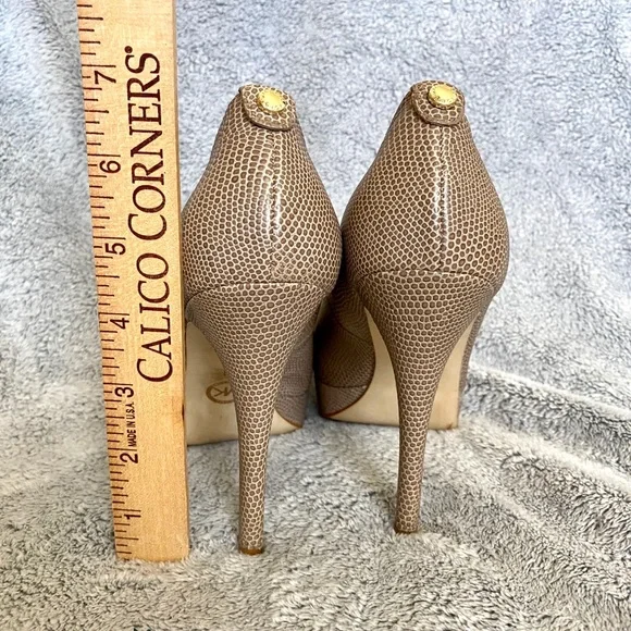 Michael Kors York Platform Heels Dark Dune Size 6 - Picture 4 of 9